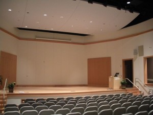 CPCC Tate auditorium stage after Charlotte NC